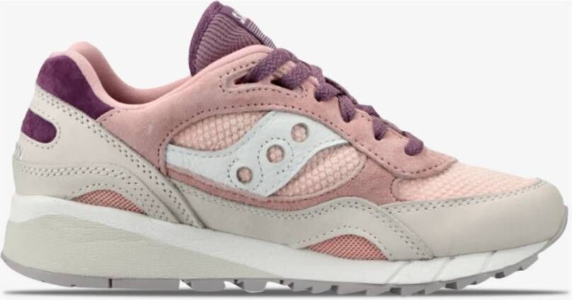 Saucony Roze Witte Shadow 6000 Sneakers Wit Heren