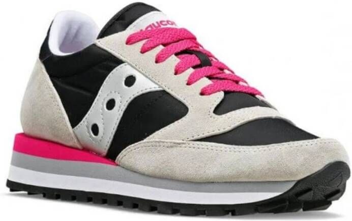 Saucony Grijze en Zwarte Damessneakers Grijs Dames