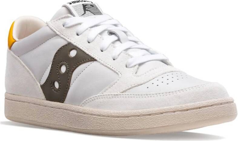 Saucony Witte en Grijze Jazz Court Premium Wit Heren