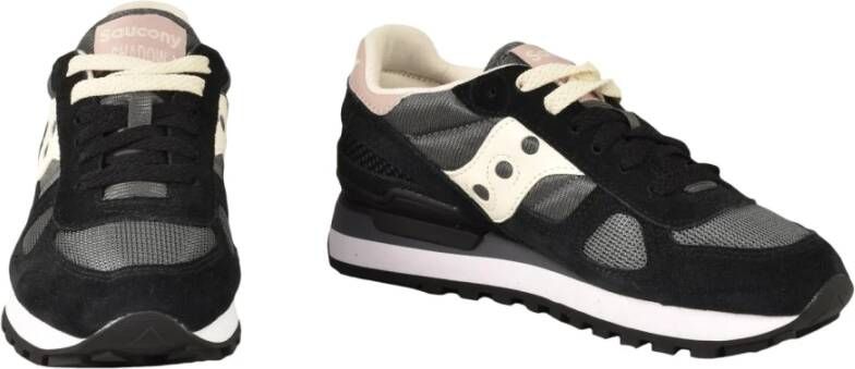 Saucony Sportieve Leren Polyester Rubberen Zool Sneakers Black Dames