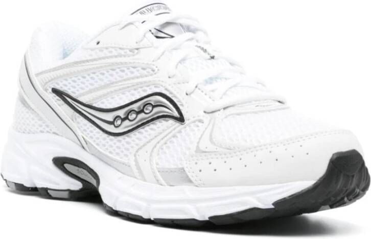 Saucony Witte platte schoenen Mesh Metallic Details White Dames