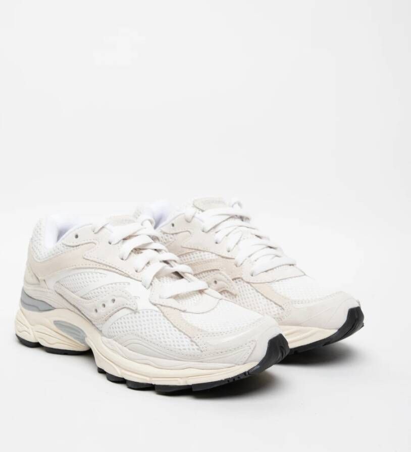 Saucony Witte Vetersneakers Mesh Beige Leer White Unisex