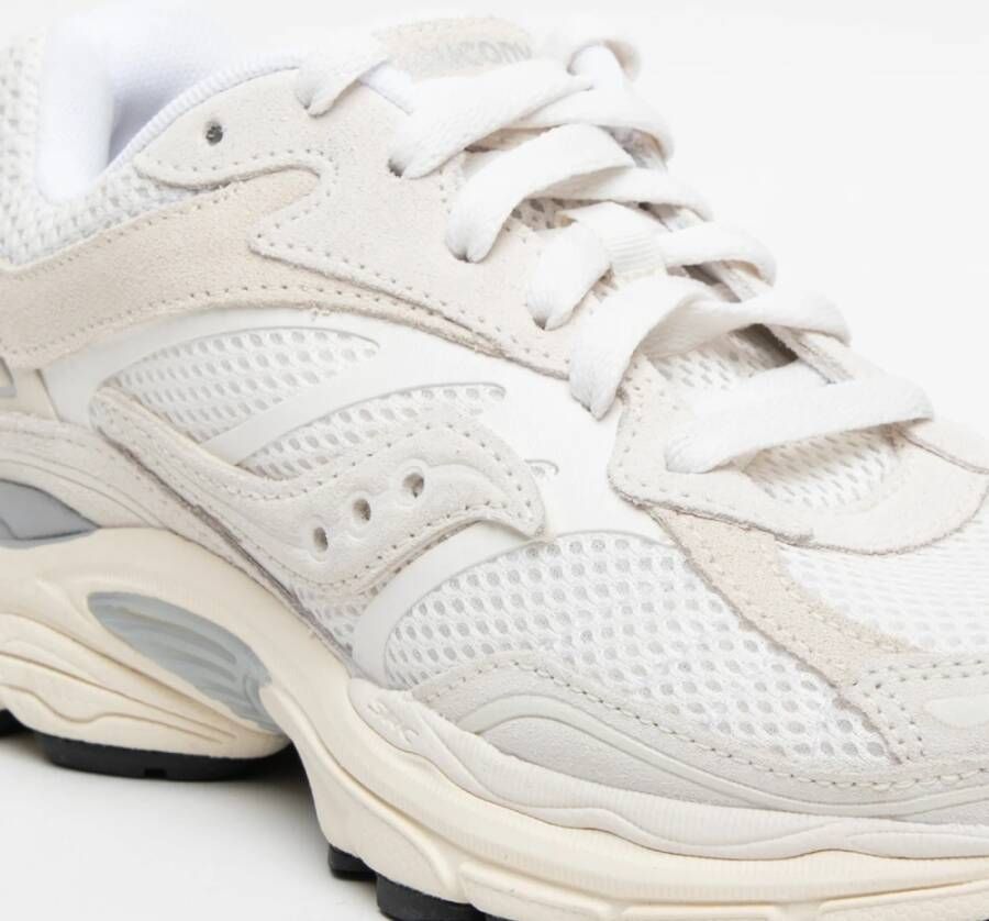 Saucony Witte Vetersneakers Mesh Beige Leer White Unisex