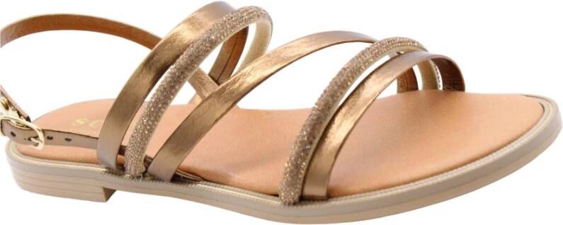 Scapa Stijlvolle Platte Sandalen voor de Zomer Brown Dames