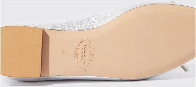 Scarosso Tijdloze elegantie zilveren balletflats Grijs Dames