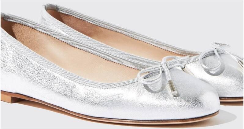 Scarosso Tijdloze elegantie zilveren balletflats Grijs Dames