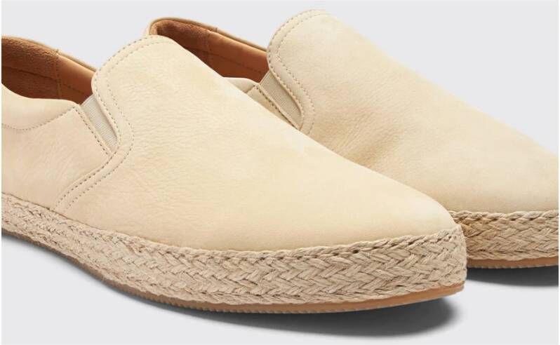 Scarosso Beige Nubuck Leren Espadrilles Beige Heren