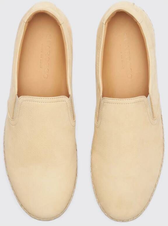 Scarosso Beige Nubuck Leren Espadrilles Beige Heren