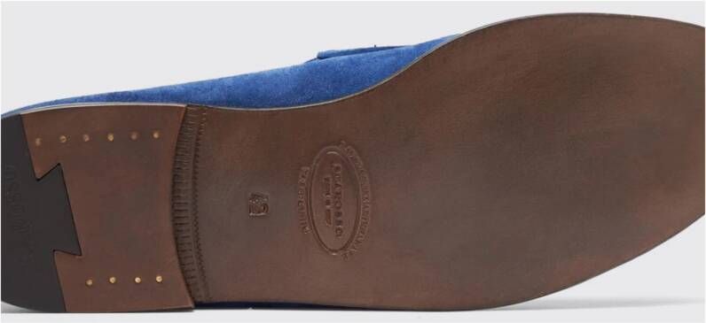 Scarosso Blauwe Suède Penny Loafers Blue Heren