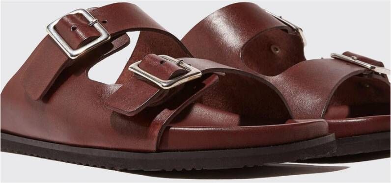 Scarosso Bordeauxleren Sliders Brown Dames