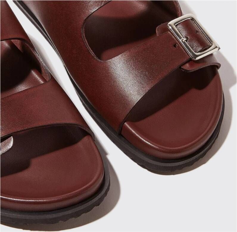 Scarosso Bordeauxleren Sliders Brown Dames