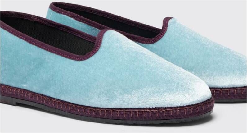 Scarosso Fluweel Ballerina Schoenen Blue Dames