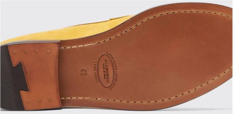 Scarosso Gele Nubuck Penny Loafers Yellow Heren