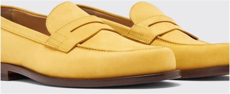 Scarosso Gele Nubuck Penny Loafers Yellow Heren