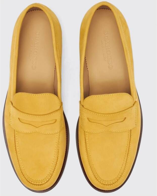 Scarosso Gele Nubuck Penny Loafers Yellow Heren