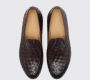 Scarosso Handgemaakte Geweven Leren Loafers Brown Heren - Thumbnail 4