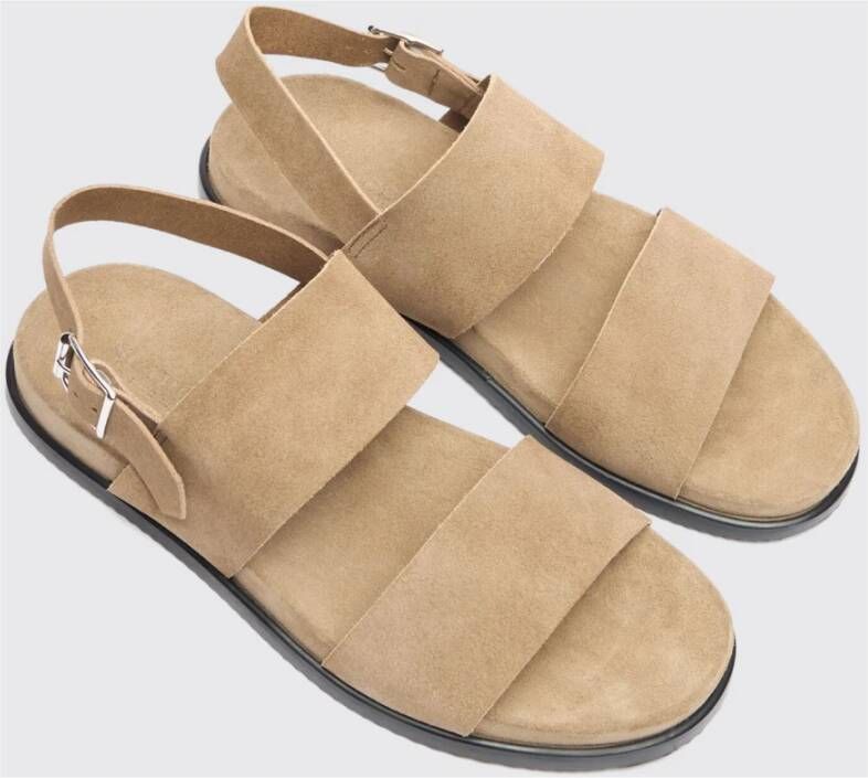 Scarosso Handgemaakte Leren Sandalen Beige Heren