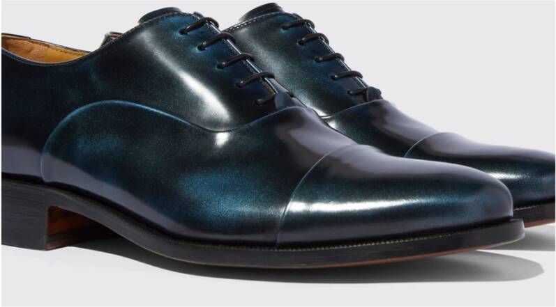 Scarosso Handgemaakte Lorenzo Blu Oxfords Blue Heren