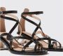 Scarosso Patty Hoge Hak Leren Sandalen Zwart Dames - Thumbnail 3