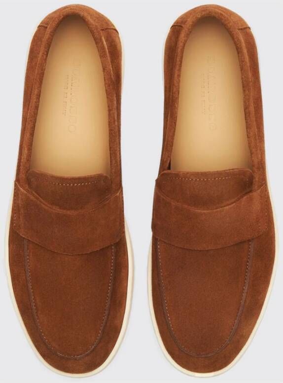 Scarosso Tan Suede Loafers Brown Heren