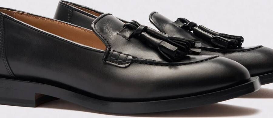 Scarosso Tassel Loafers in kalfsleer Black Dames