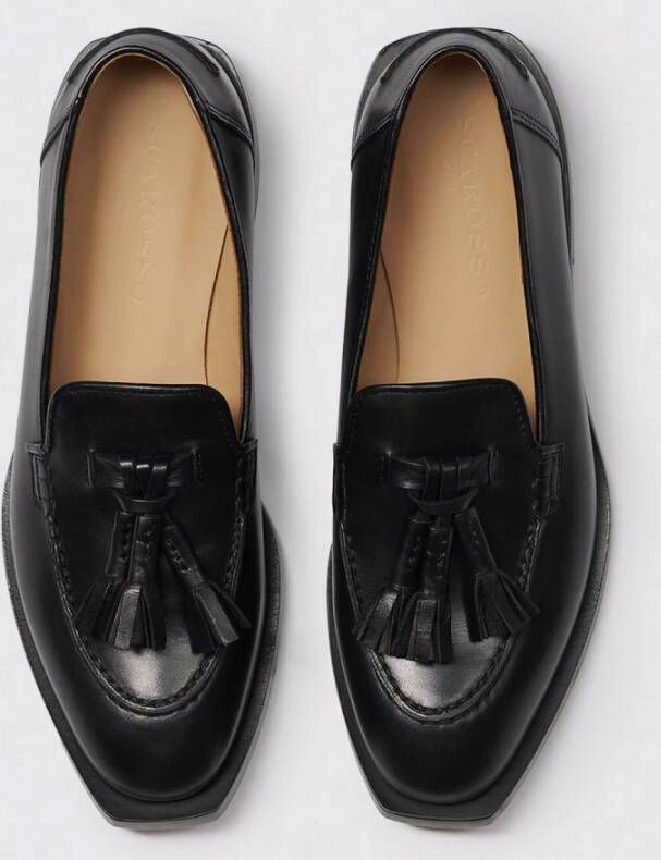 Scarosso Tassel Loafers in kalfsleer Black Dames