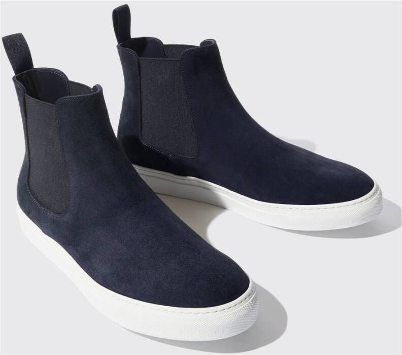 Scarosso Tommaso Blauwe Suède Platform Sneakers Blauw Heren