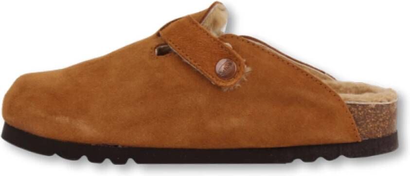 Scholl Bruine Slip-On met Faux Fur Brown Dames