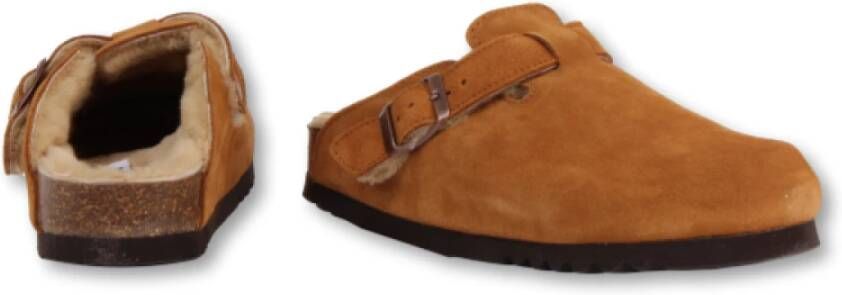 Scholl Bruine Slip-On met Faux Fur Brown Dames