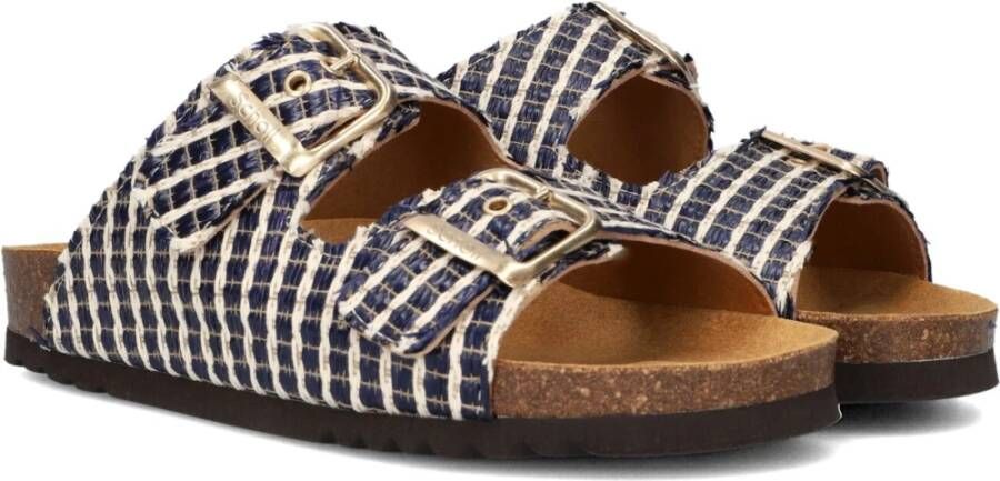 Scholl Raffia Noelle Blauw Slippers Multicolor Dames