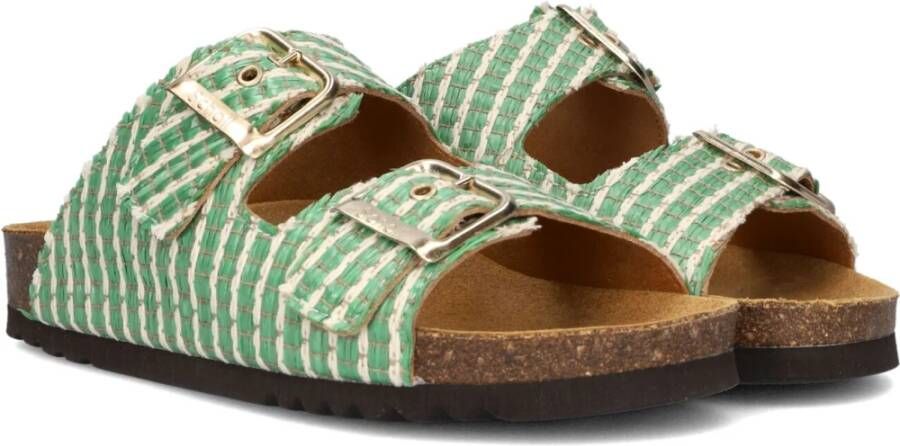 Scholl Raffia Noelle Groene Slippers Green Dames