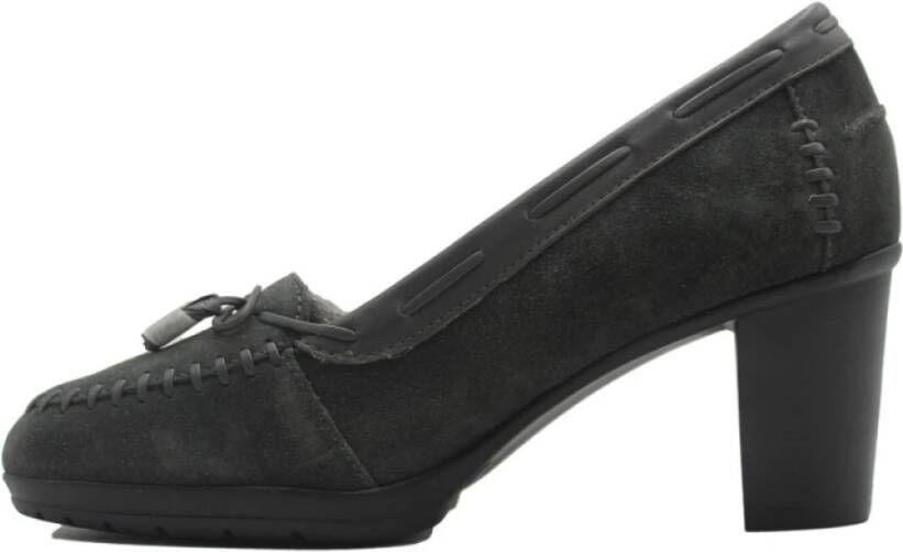 Scholl Suède Hoge Hakken Dkgrey Black Dames