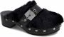 Scholl Zwarte platte schoenen met houten zool Black Dames - Thumbnail 3