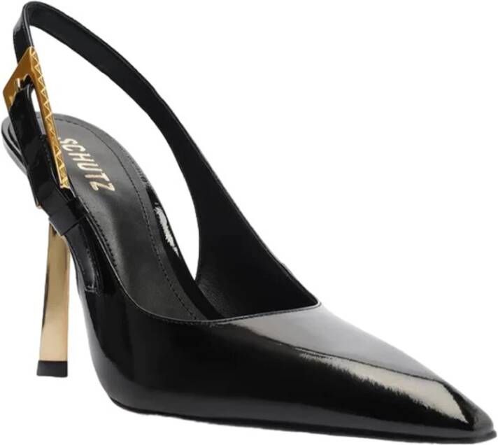 Schutz Metallic Hoge Hak Slingback Schoenen Black Dames