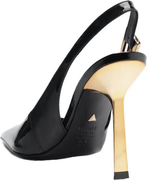 Schutz Metallic Hoge Hak Slingback Schoenen Black Dames