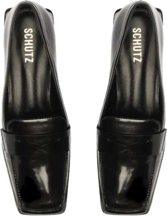 Schutz Vierkante Neus Loafers Black Dames