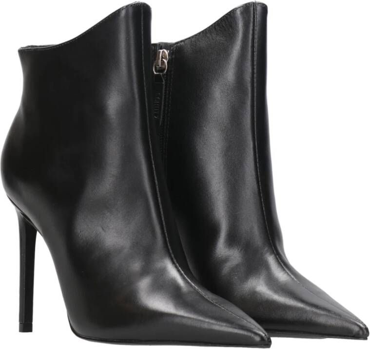 Schutz Zwarte Kwast Stiletto Enkellaarsjes Black Dames