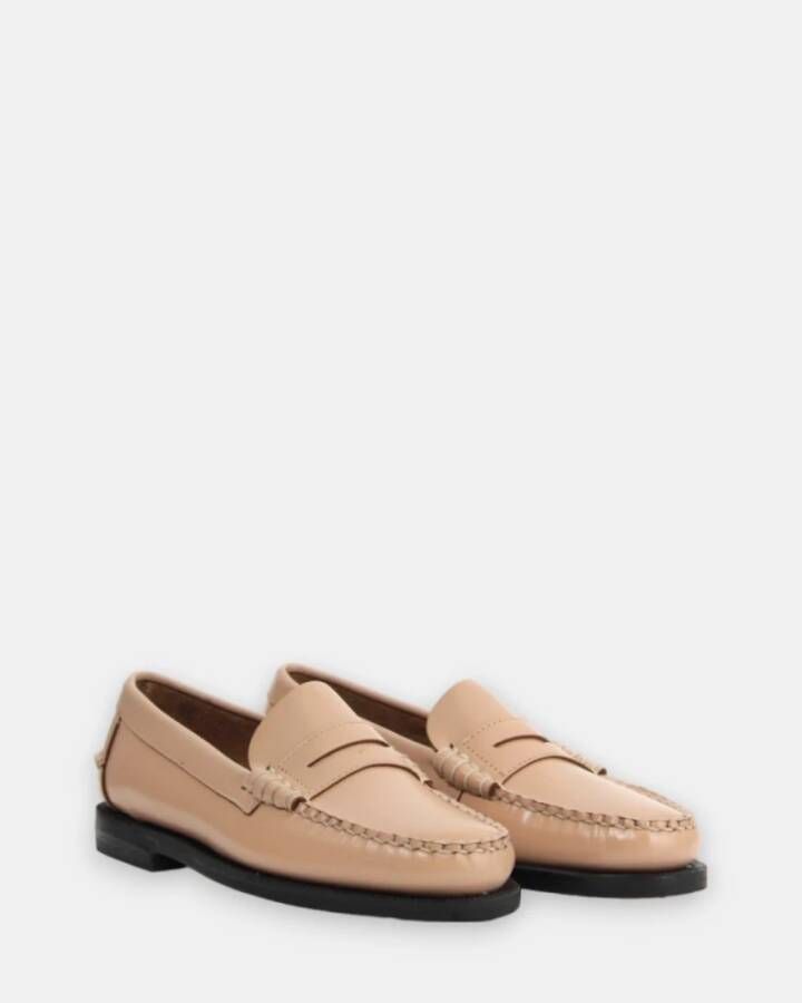 Sebago Beige Leren Mocassins Beige Dames