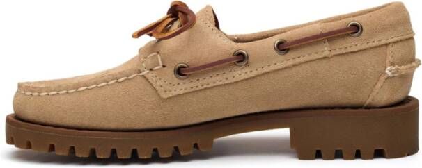 Sebago Beige Suède Mocassins Comfort Stijl Beige Dames