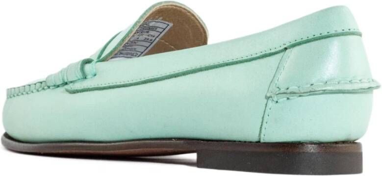 Sebago Blauwe Leren Loafer Penny Bar Blue Dames