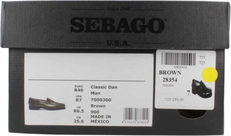 Sebago Bordeaux Leren Loafers Brown Heren