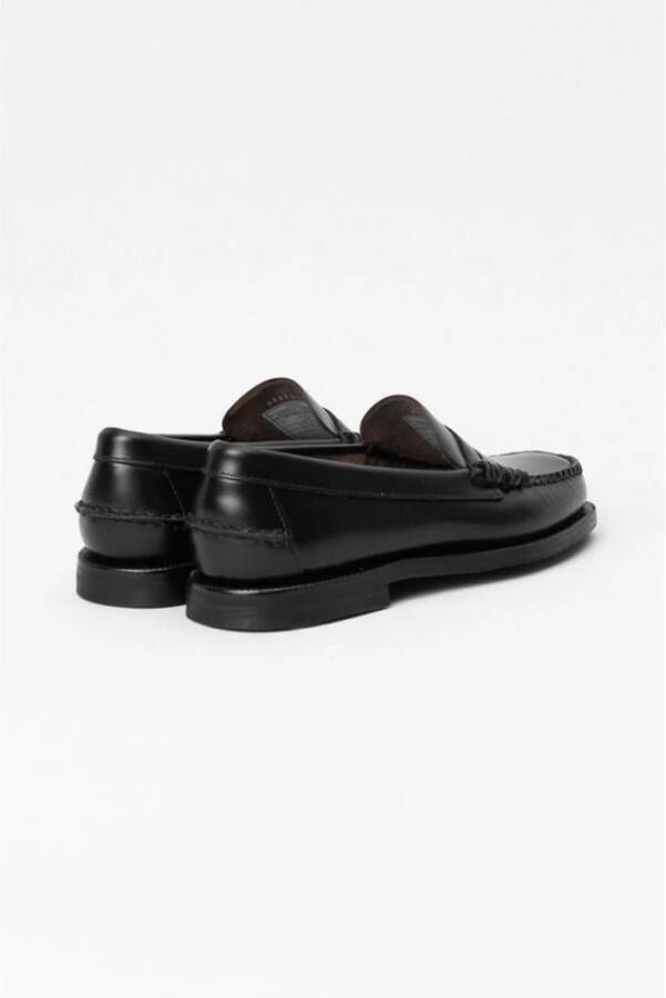 Sebago Bordeauxrode Leren Loafers Slip-On Design Black Dames