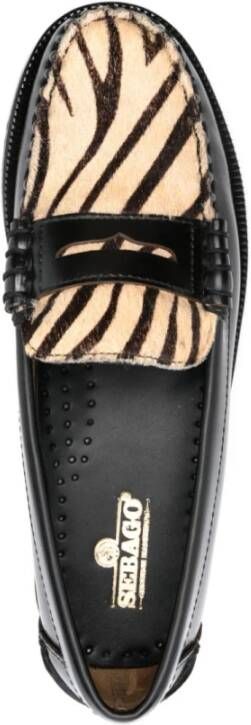 Sebago Bruin leren zebraprint sandalen Brown Dames