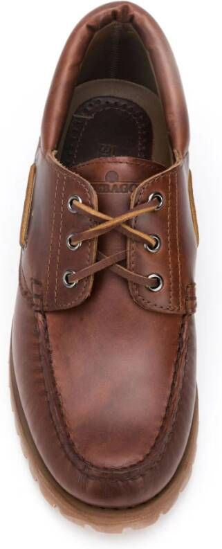 Sebago Bruine leren mocassins met reliëfstructuur Brown Heren