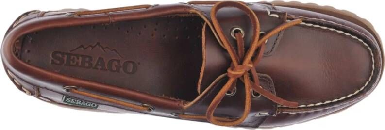 Sebago Bruine Platte Mocassins voor Vrouwen Brown Dames