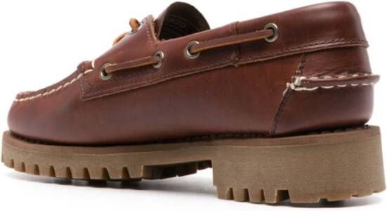 Sebago Bruine platte schoenen met logopatch Brown Dames