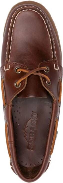 Sebago Bruine platte schoenen met logopatch Brown Dames