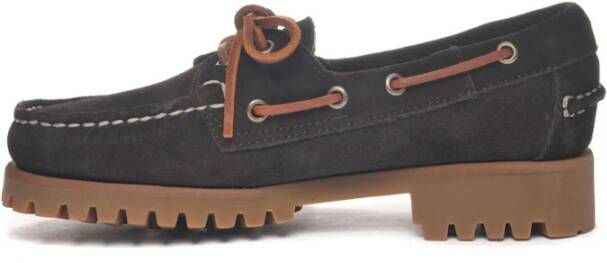 Sebago Bruine Suède Platte Schoenen Brown Dames