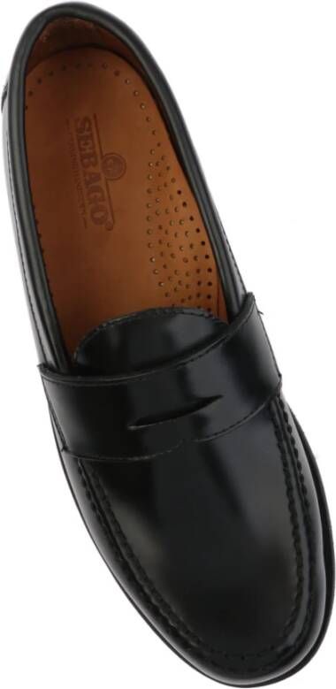 Sebago Geborsteld Leren Casual Schoenen Black Heren