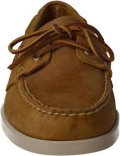 Sebago Handgemaakte Kameel Leren Bootschoenen Brown Heren